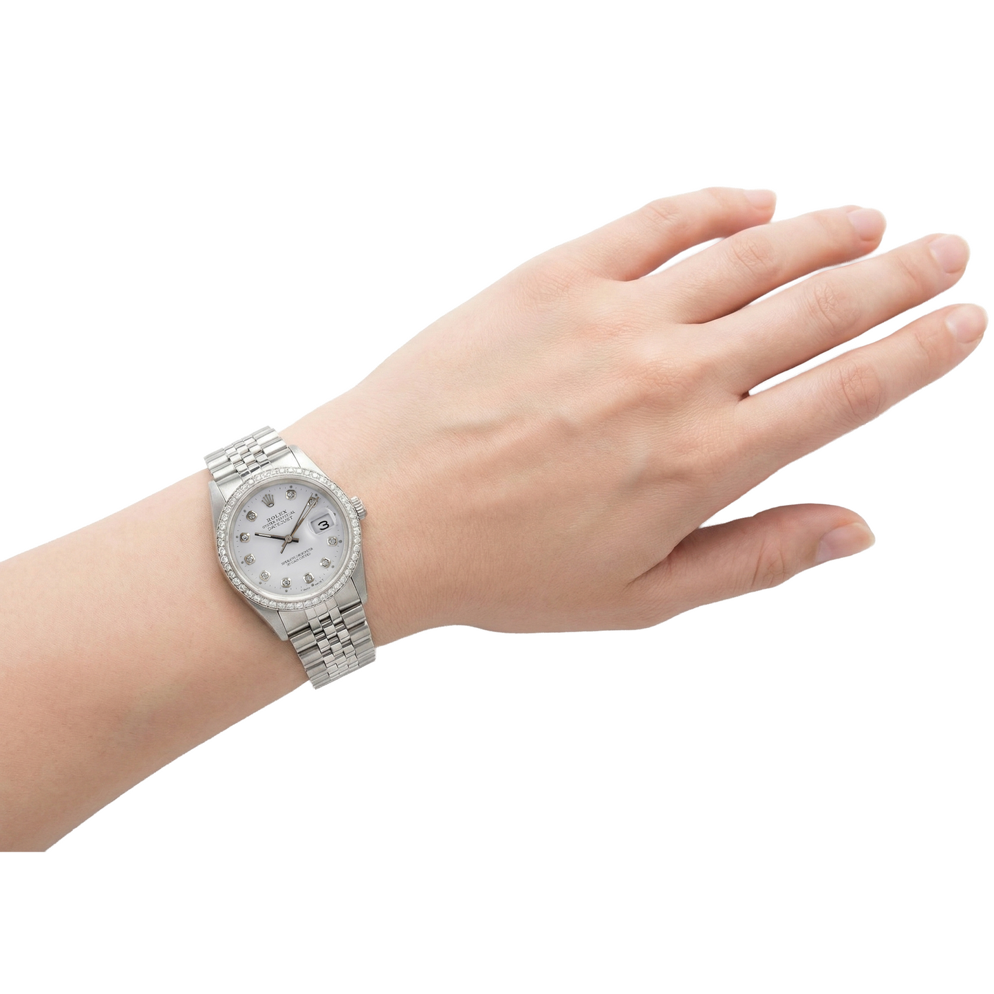 Stainless Steel Bracelet Rolex Datejust Men Watch Diamond Bezel