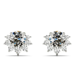Real Diamond Drop Earrings – 14 Karat White Gold 1 ct