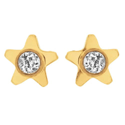 Star Style Real Diamond Stud Earrings Old Miner 2 Carats Yellow Gold 14K