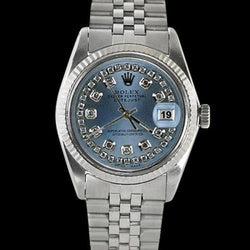 String Diamond Dial Ss Jubilee Bracelet Datejust Men Watch Rolex QUICK SET