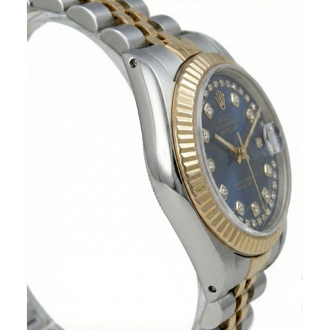 String Diamond Dial Datejust Rolex Ladies Watch Ss & Gold