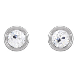 Stud Earrings Bezel Set Old Miner Real Natural Earth Mined Diamonds 3 Carats Push Backs