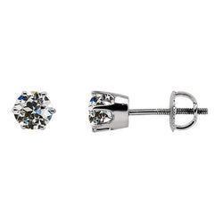 Luxury Brilliant Diamond Stud Earrings – 1 ct 14K White Gold