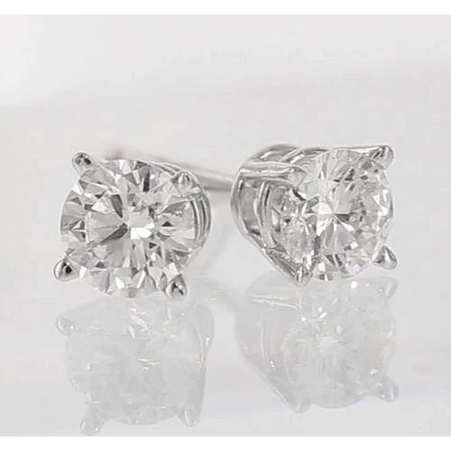 Stud Real Diamond Earrings 2 Carats