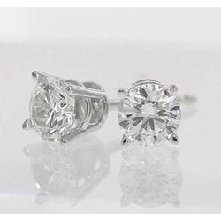 Stud Real Diamond Earrings 2 Carats