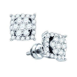 Studs Earring Women 3 Ct Round Cut Prong Set Genuine Diamonds White Gold