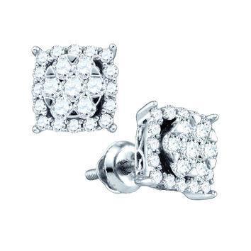 Studs Earring Women 3 Ct Round Cut Prong Set Genuine Diamonds White Gold