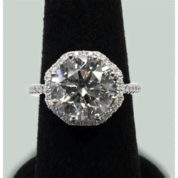 Stunning 7 Carat Halo Natural Diamond Ring