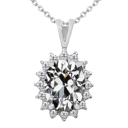 Old Mine Cut Fine Diamond ring in 14K White Gold – main view