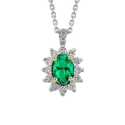 Fine Emerald Gemstone Pendant – GIA Certified 1.50 ct 14K Two