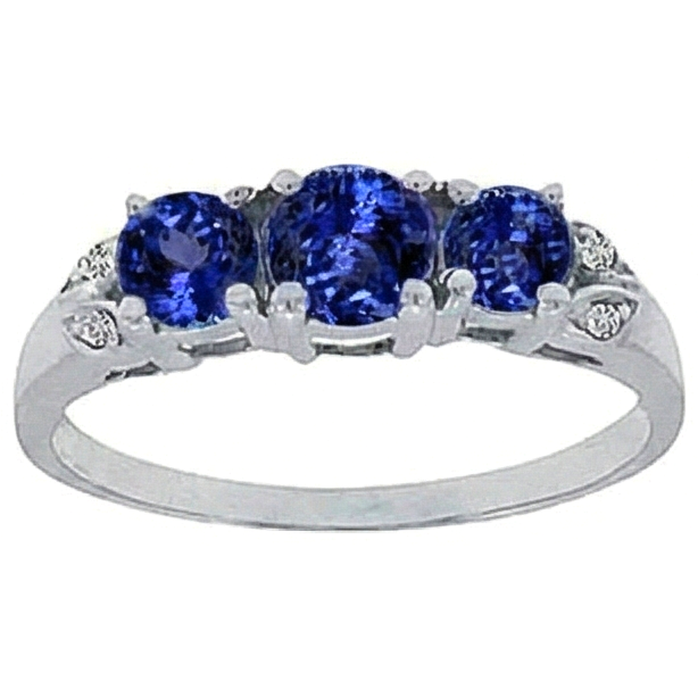 Tanzanite AAA Round Natural Earth Mined Diamond ( Not Lab Grown )  2.75 Carat Ring Gemstone Jewelry