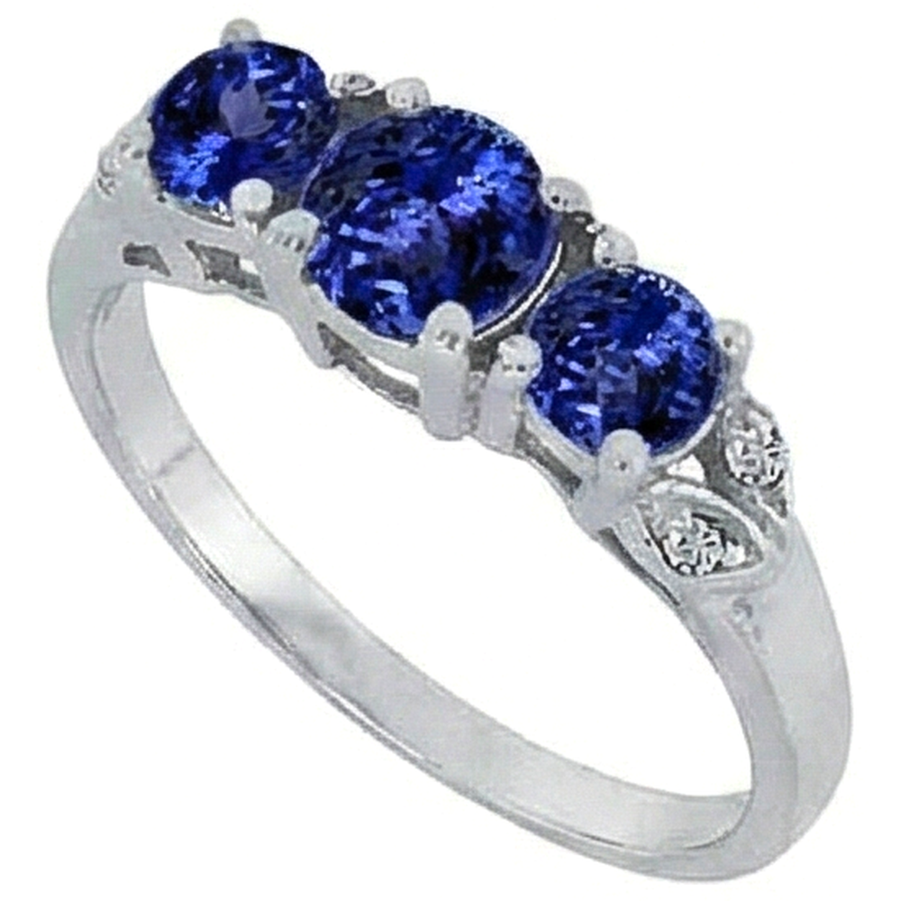 Tanzanite AAA Round Natural Earth Mined Diamond ( Not Lab Grown )  2.75 Carat Ring Gemstone Jewelry
