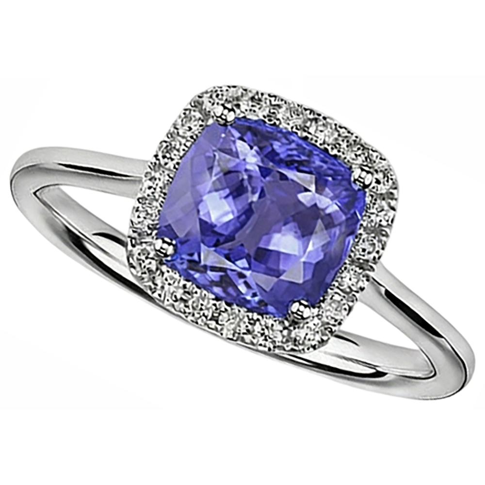 Tanzanite And Natural Earth Mined Diamond ( Not Lab Grown )s 7.75 Ct Ring 14K White Gold New