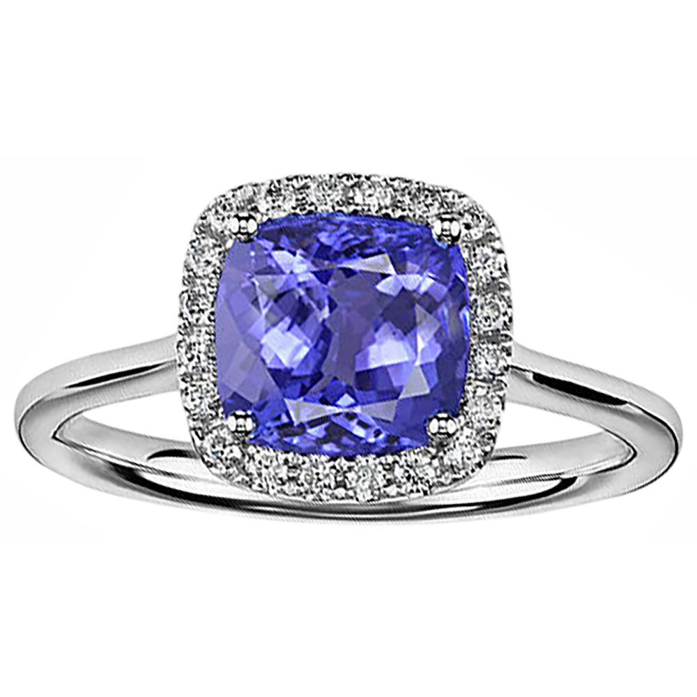 Tanzanite And Natural Earth Mined Diamond ( Not Lab Grown )s 7.75 Ct Ring 14K White Gold New