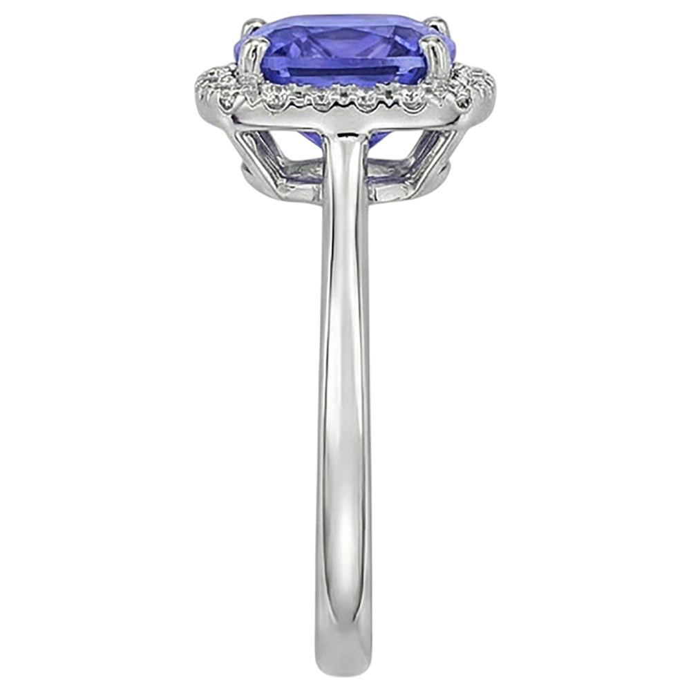 Tanzanite And Natural Earth Mined Diamond ( Not Lab Grown )s 7.75 Ct Ring 14K White Gold New