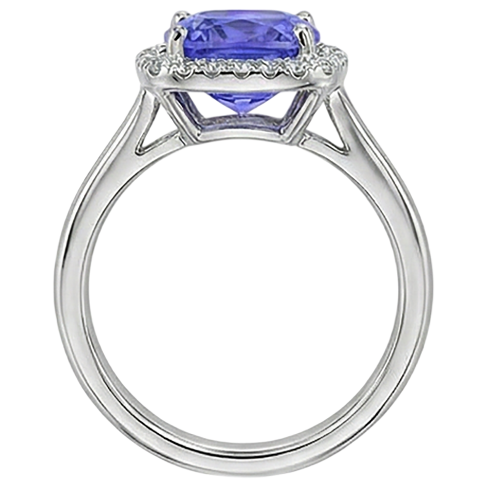 Tanzanite And Natural Earth Mined Diamond ( Not Lab Grown )s 7.75 Ct Ring 14K White Gold New