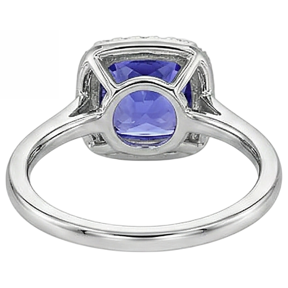 Tanzanite And Natural Earth Mined Diamond ( Not Lab Grown )s 7.75 Ct Ring 14K White Gold New