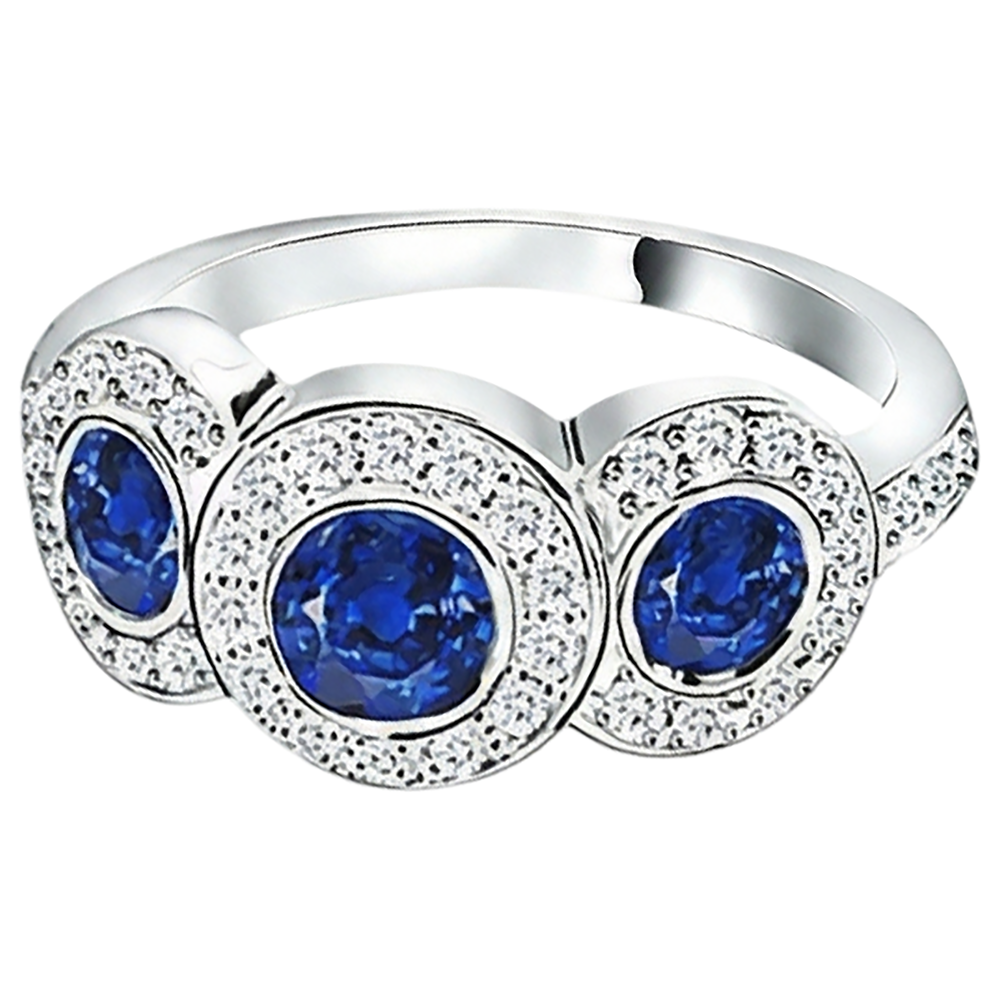 natural round tanzanite 4.50ct ring side angle
