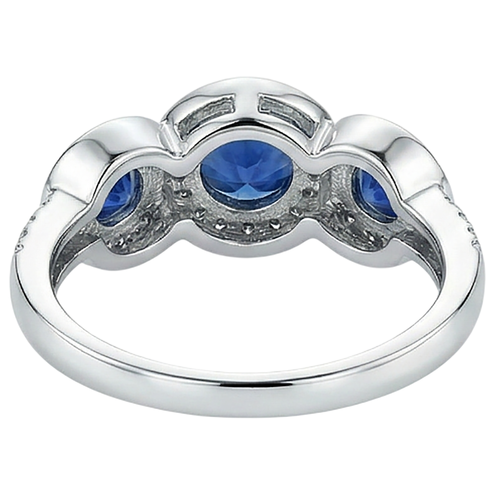 natural round tanzanite 4.50ct ring on white background