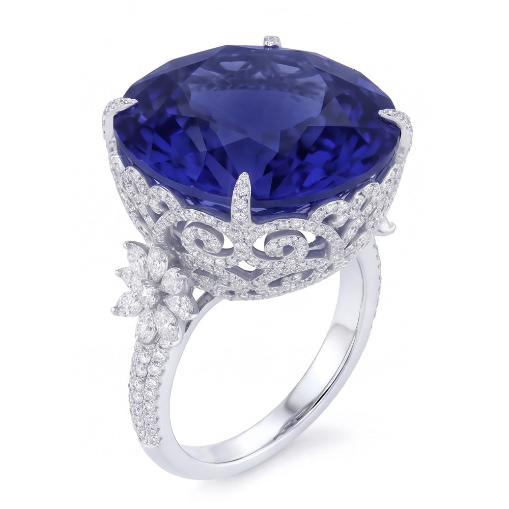 Tanzanite Cocktail Ring For Women