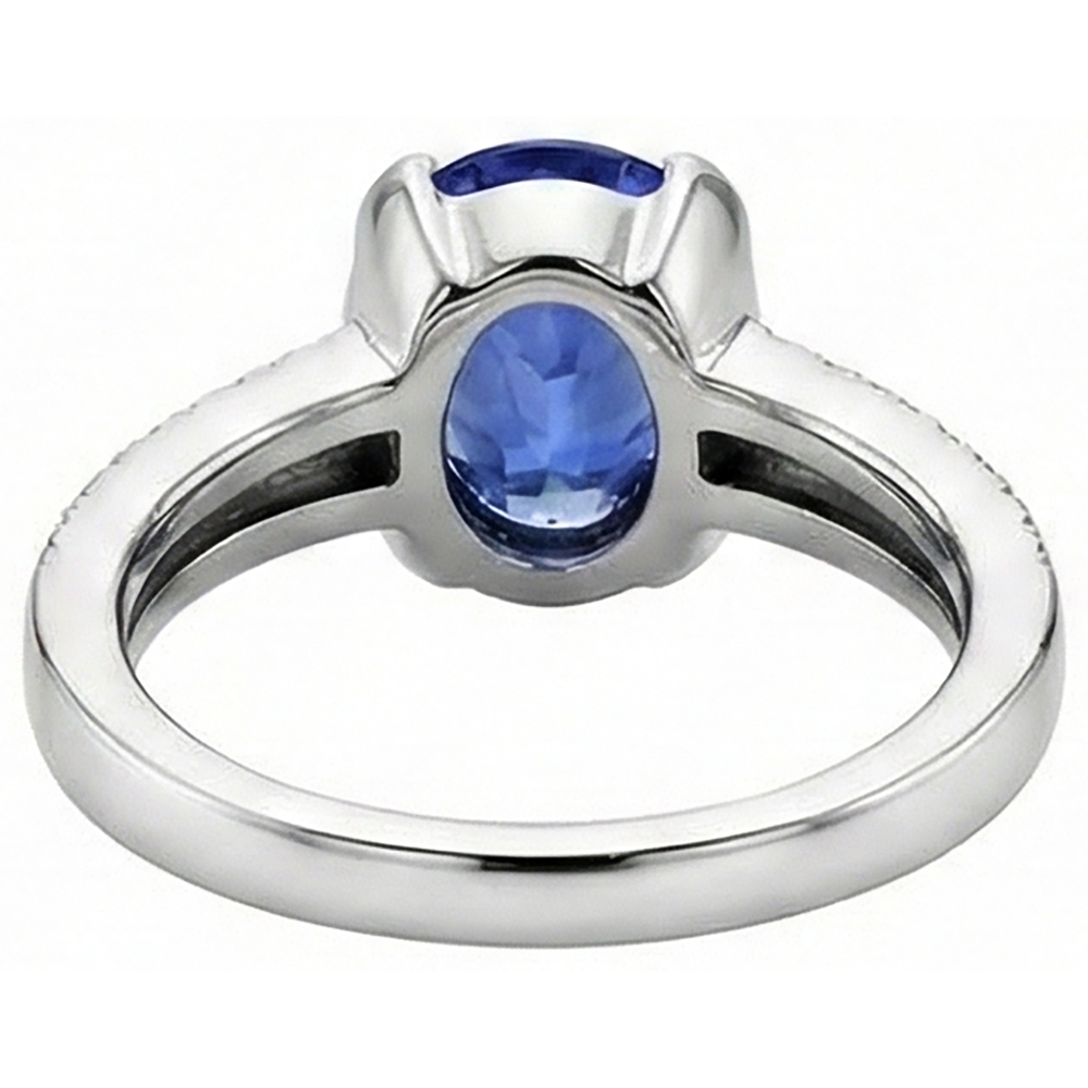 Tanzanite Oval And Round Natural Earth Mined Diamond ( Not Lab Grown ) s 3.75 Carat Gemstone Ring Jewelry