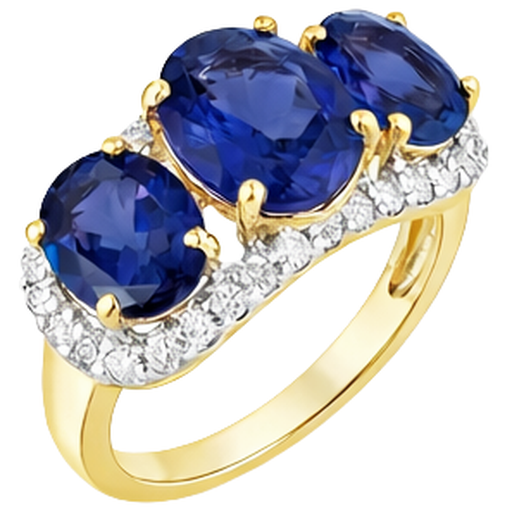 Tanzanite Oval And Round Natural Earth Mined Diamond ( Not Lab Grown ) s 6 Carat Anniversary Ring Jewelry