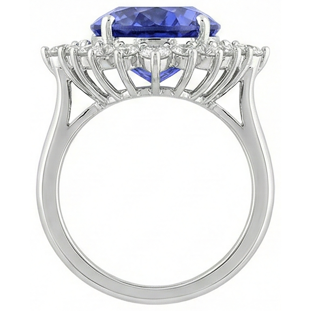 Tanzanite Oval Natural Earth Mined Diamond ( Not Lab Grown )  Engagement Ring 8.50 Carat Gemstone Jewelry New