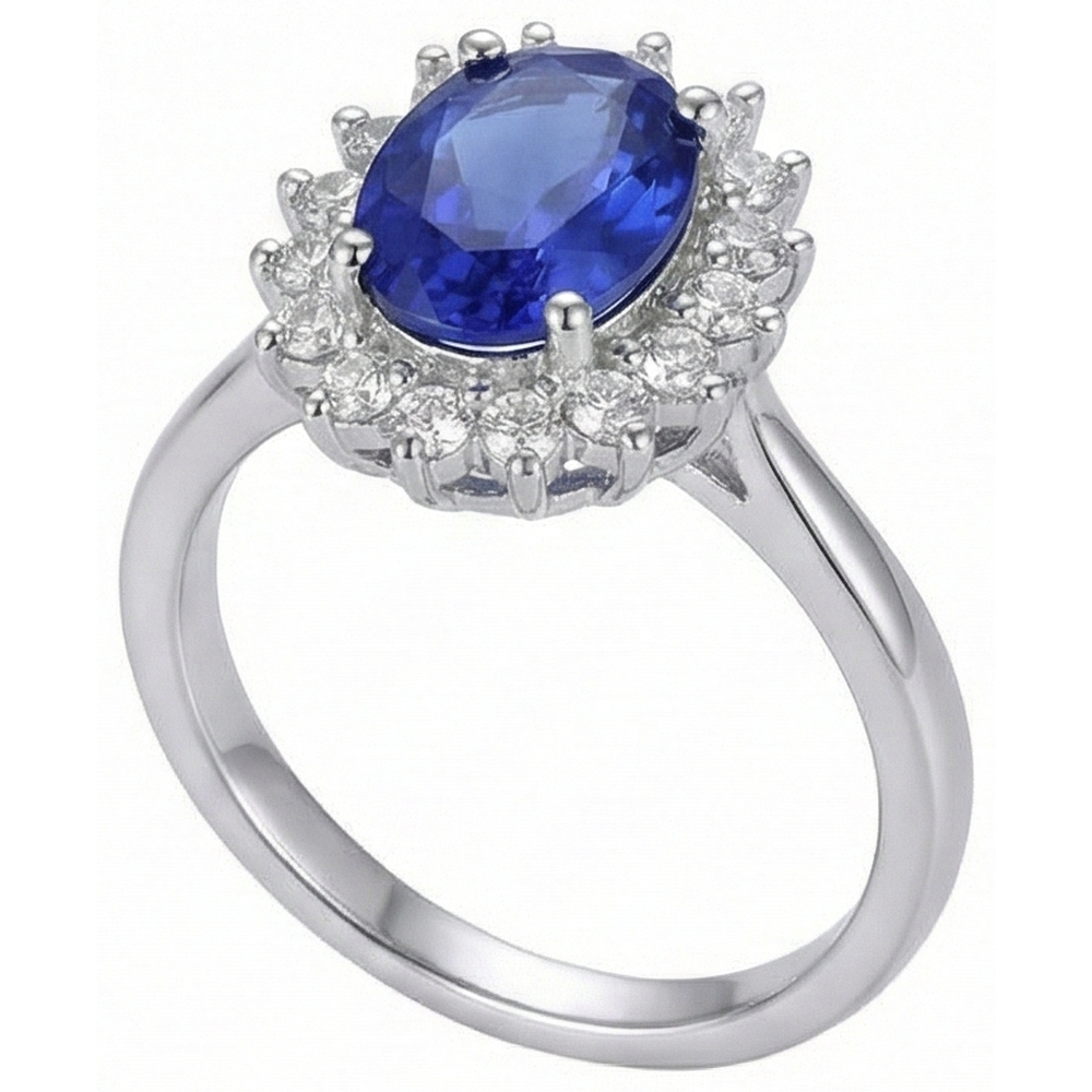 Tanzanite Ring With Natural Earth Mined Diamond ( Not Lab Grown ) White Gold 4.5 Ct Gemstone Jewelry