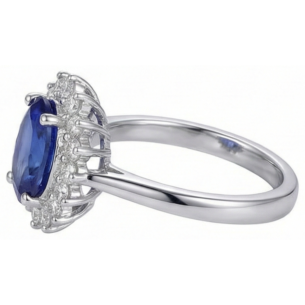 Tanzanite Ring With Natural Earth Mined Diamond ( Not Lab Grown ) White Gold 4.5 Ct Gemstone Jewelry