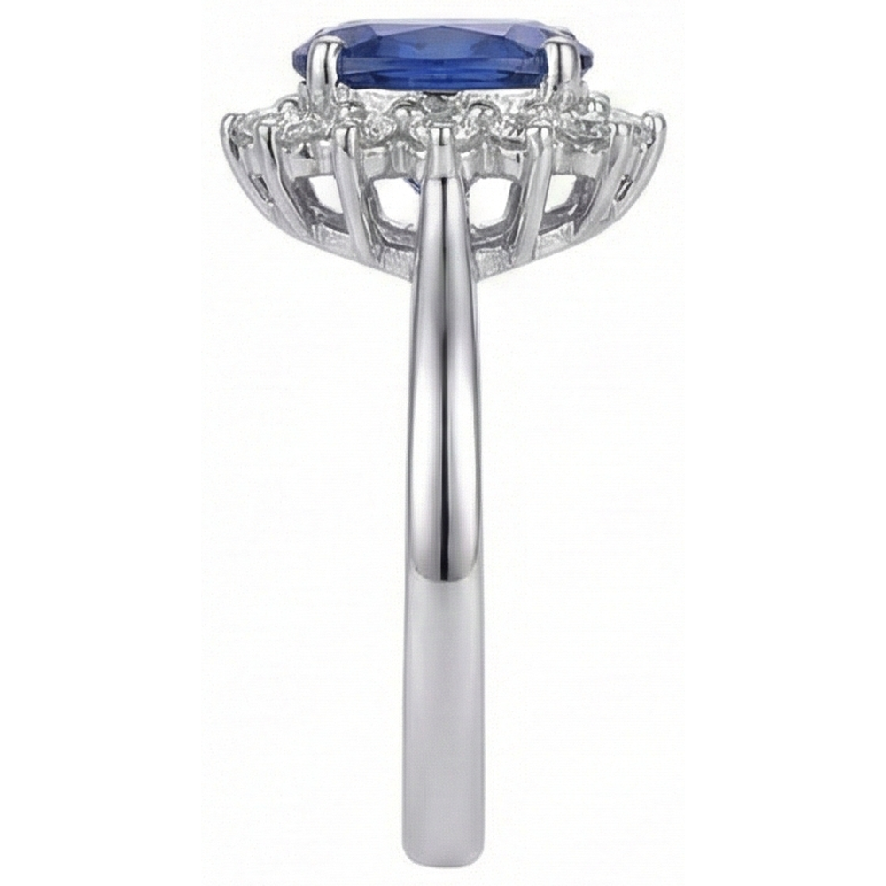 Tanzanite Ring With Natural Earth Mined Diamond ( Not Lab Grown ) White Gold 4.5 Ct Gemstone Jewelry