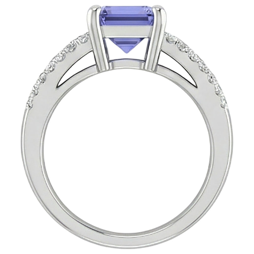 Tanzanite With Natural Earth Mined Diamond ( Not Lab Grown )s 15.50 Carats Wedding Ring Gold White 14K New