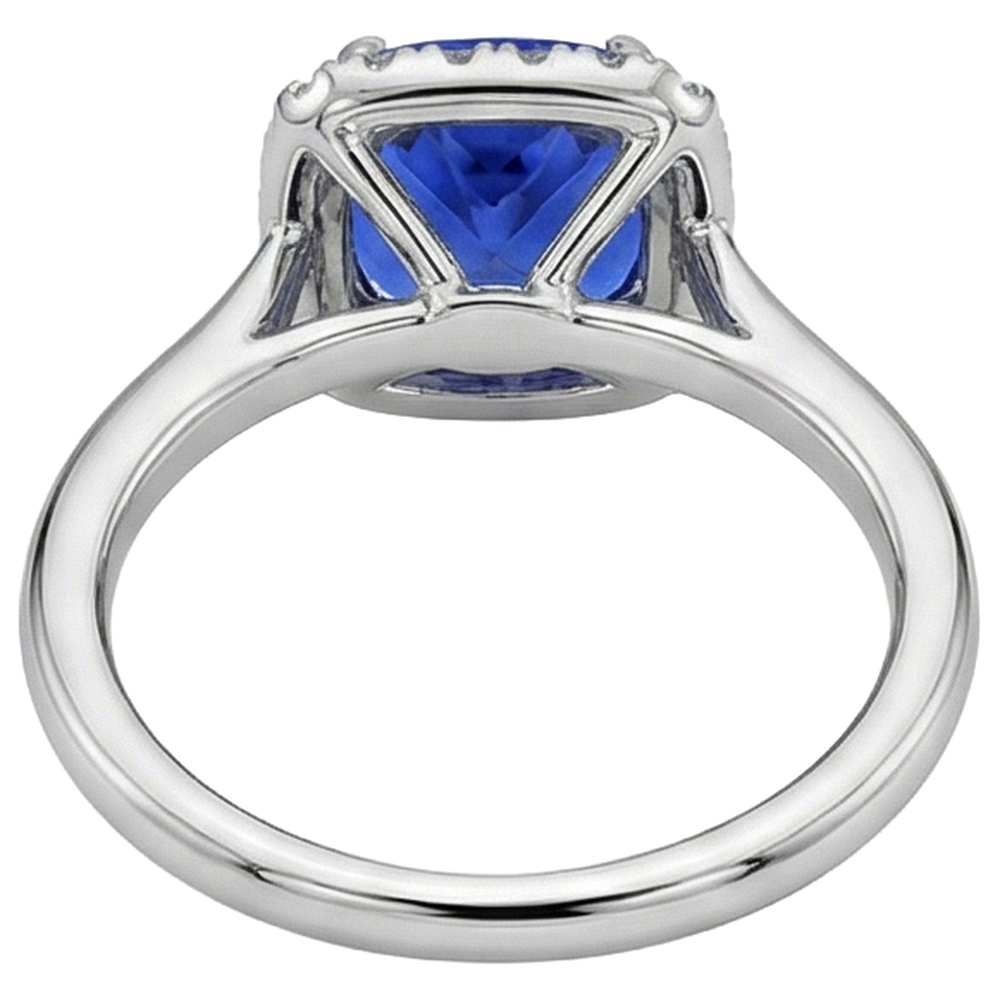 natural round tanzanite 7.75ct ring with diamond accents