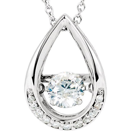 Tear Drop Natural Diamond Pendant Necklace 2.50 Carats White Gold 14K
