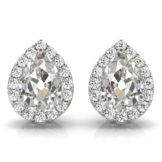 Earth-Mined Brilliant Diamond Stud Earrings 8.25 ct 14K White Gold – main view