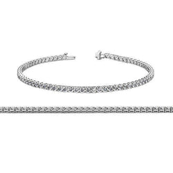 Tennis Bracelet 5 Carats Round Cut Genuine Diamonds Gold White 14K Jewelry