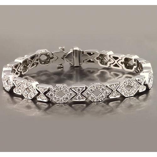 Tennis Bracelet Real Diamond 9 Carats F Vs1 White Gold 14K Jewelry