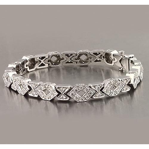 Tennis Bracelet Real Diamond 9 Carats F Vs1 White Gold 14K Jewelry