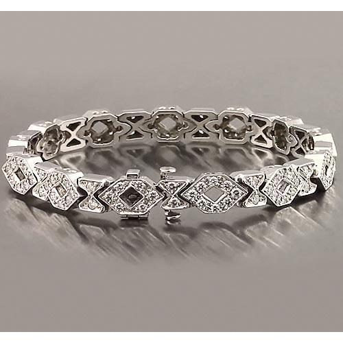 Tennis Bracelet Real Diamond 9 Carats F Vs1 White Gold 14K Jewelry