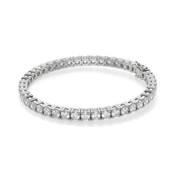 Tennis Bracelet Round Cut 8.10 Carats Sparkling Genuine Diamonds White Gold