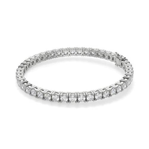 Tennis Bracelet Round Cut 8.10 Carats Sparkling Genuine Diamonds White Gold