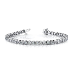 Tennis Bracelet Round Cut Natural Diamonds White Gold 14K 8.10 Carats