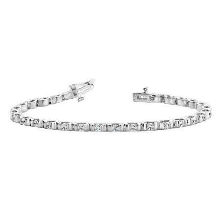 Tennis Bracelet Women 3 Carats Round Brilliant Cut Real Diamonds