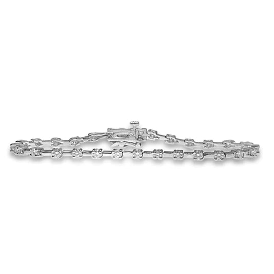 Tennis Bracelet Women Gold Jewelry 2.80 Carats Prong Set Round Natural Diamond