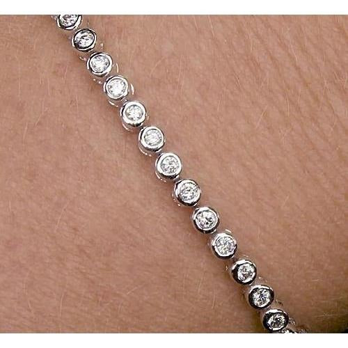 Tennis Real Diamond Bracelet 4 Carats Bezel Set Jewelry F Vs1 - Tennis Bracelet-harrychadent.ca