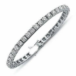 Tennis Bracelet 7.40 Carats Round Brilliant Cut Lab Grown Diamond 14K White Gold