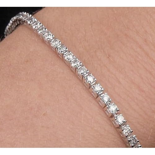 Tennis Bracelet Lab Grown Diamond 8 Carats Prong Women White Gold Jewelry 14K - Tennis Bracelet-harrychadent.ca