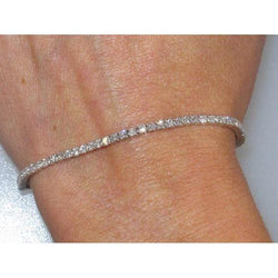 Tennis Bracelet White Gold 14K 10.50 Carats Gorgeous Round Lab Grown Diamonds