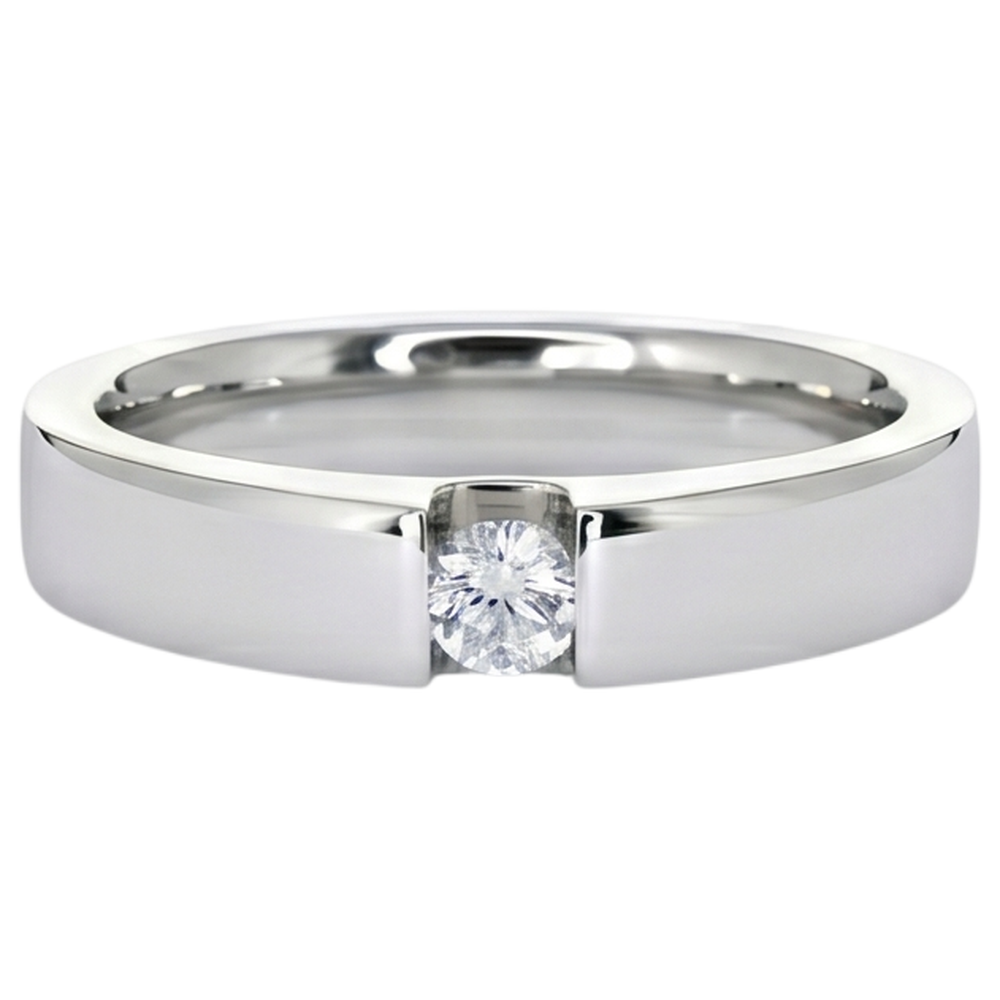 Tension Set Round Natural Earth Mined Diamond ( Not Lab Grown ) Promise Men's Ring 0.50 Carats Jewelry