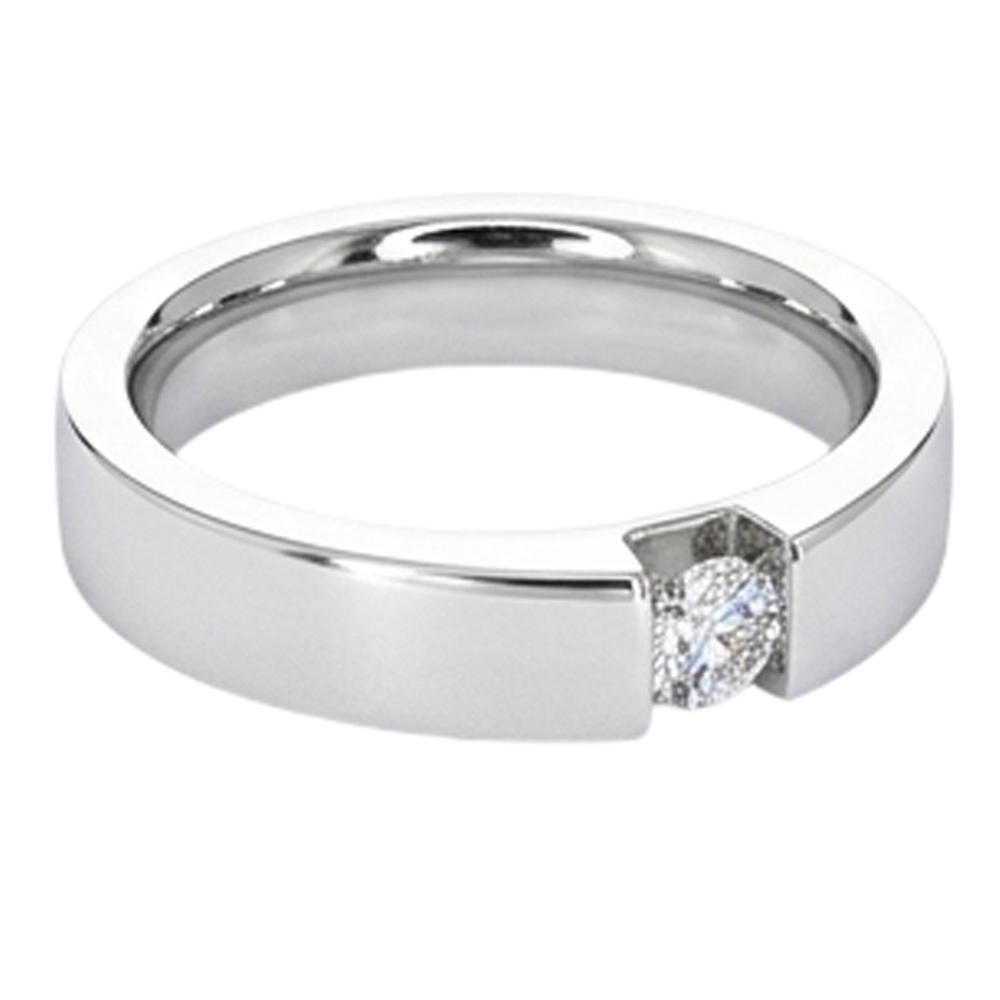 Tension Set Round Natural Earth Mined Diamond ( Not Lab Grown ) Promise Men's Ring 0.50 Carats Jewelry