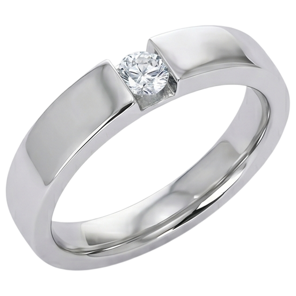 Tension Set Round Natural Earth Mined Diamond ( Not Lab Grown ) Promise Men's Ring 0.50 Carats Jewelry